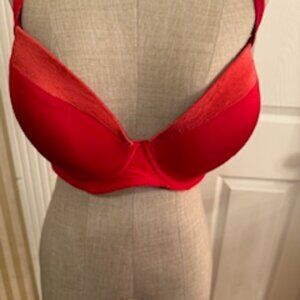 Body Form red Bra with red  satin trim Size 40C